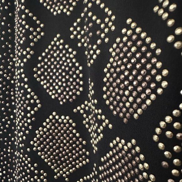 VTG Cache $198 Cocktail Dress Black Gold Snake Party Beaded Studded Y2K Blouson - Picture 5 of 9